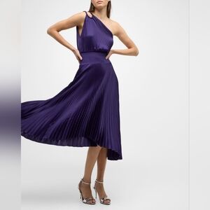 A.L.C. Ruby Pleated One-Shoulder Dress
